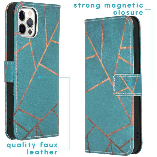 imoshion Design TPU Klapphülle iPhone 12 (Pro) - Blue Graphic