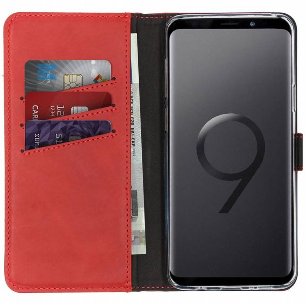 Selencia Echtleder Klapphülle Rot für Samsung Galaxy S9 Plus