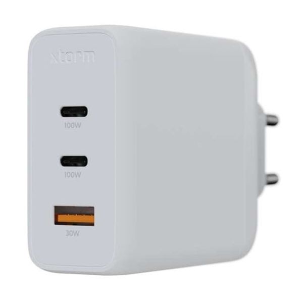 Xtorm Schnellladegerät | Ultra Wall Charger GaN2 - 2x USB-C 100 Watt + USB-A 18 Watt