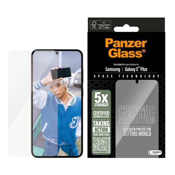 PanzerGlass Keramischer Displayschutz mit Applikator für das Samsung Galaxy S25 Plus