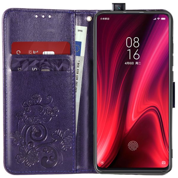 Kleeblumen Klapphülle Violett für das Xiaomi Mi 9T (Pro)