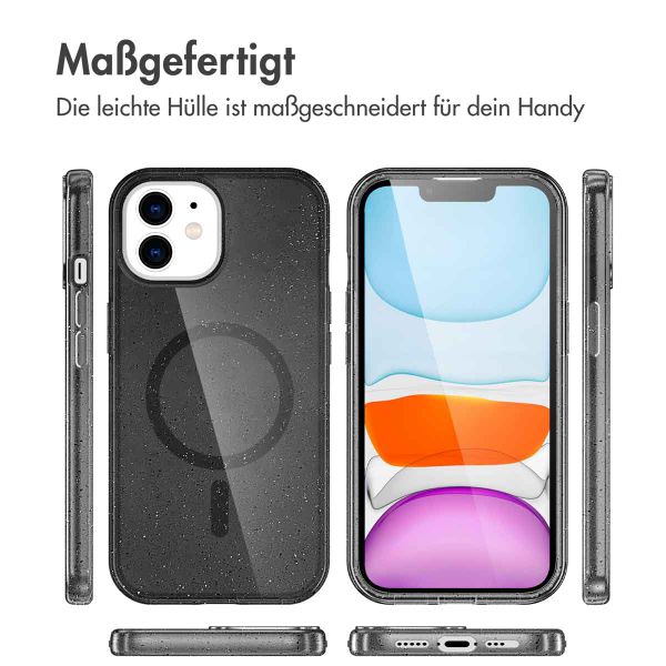 imoshion Sparkle Back Cover mit MagSafe für das Apple iPhone 12 (Pro) - Glitzer Schwarz