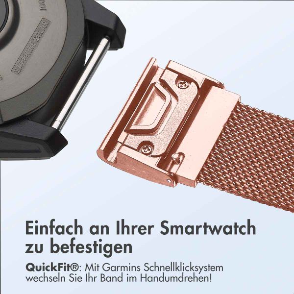 imoshion QuickFit® Milanese Armband -   Garmin 20 mm Anschluss - Größe L/XL - Rose Gold