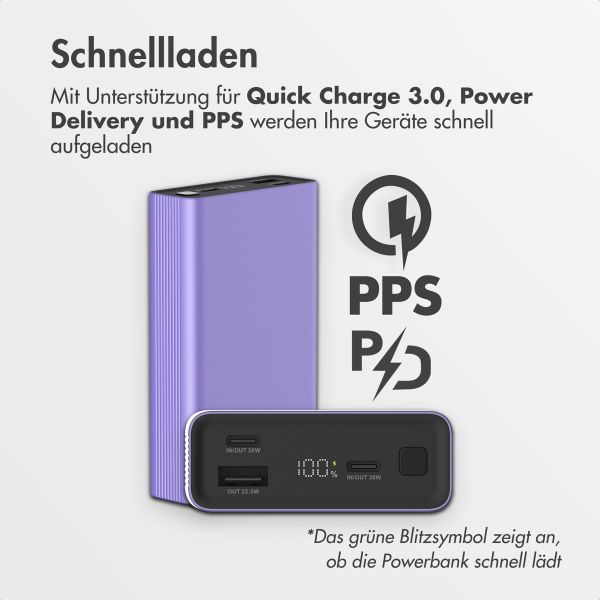 imoshion Ultra Series Aluminium | Powerbank 20.000 mAh - Schnellladen bis 33W - Tropical Violet