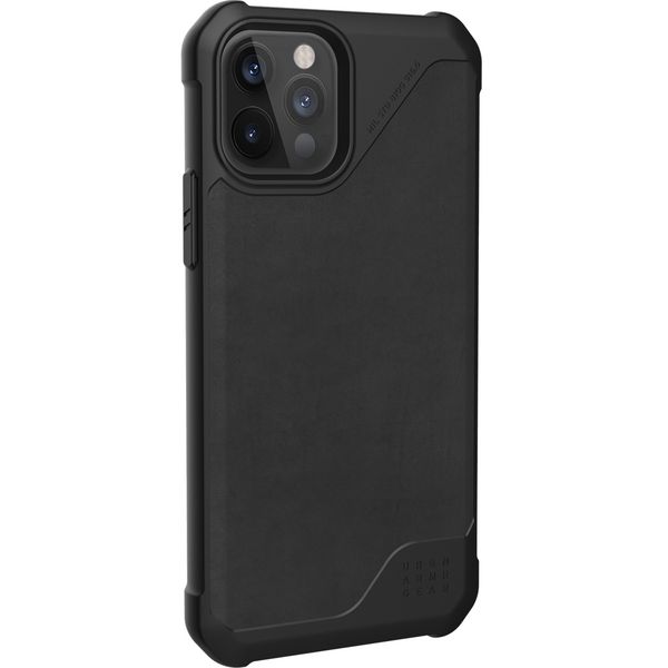 UAG Back Cover Metropolis LT iPhone 12 (Pro) - Leather Black