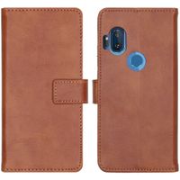 imoshion Luxuriöse Klapphülle Motorola One Hyper - Braun