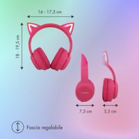 imoshion Kabellose Kinderkopfhörer LED Light Cat Ear - Dezibelbegrenzer - Mit AUX-Kabel - Hot Pink