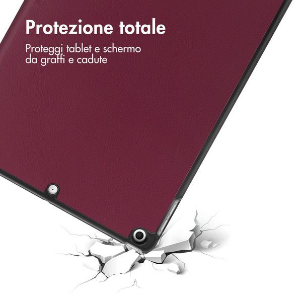 imoshion Trifold Klapphülle Apple iPad 9 (2021) 10.2 Zoll / iPad 8 (2020) 10.2 Zoll / iPad 7 (2019) 10.2 Zoll - Bordeaux