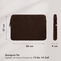 Selencia Teddy Laptop Hülle 13-14 Zoll - Laptop Sleeve - Choco Brown