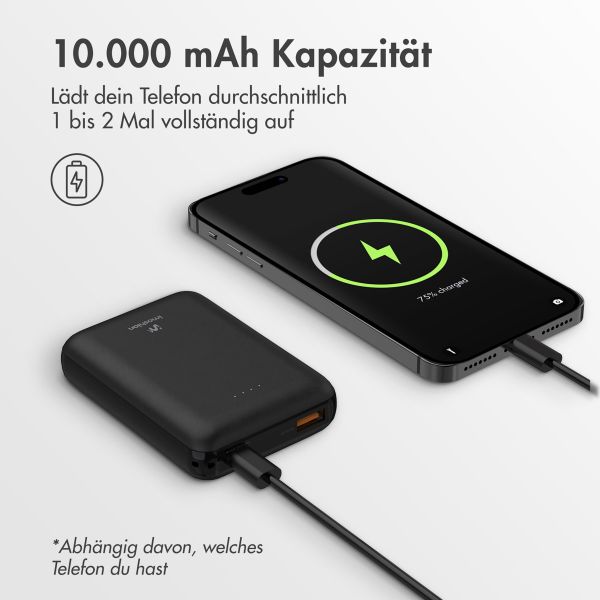 imoshion Kompakte Powerbank 10.000 mAh - Schwarz