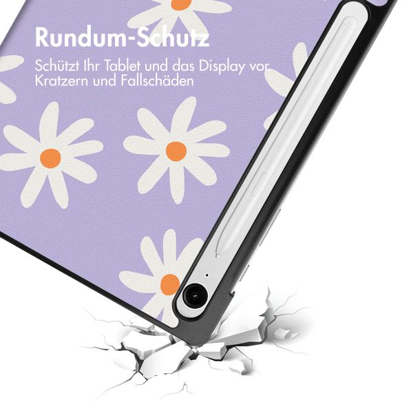 imoshion Design Trifold Klaphülle Samsung Galaxy Tab S9 11.0 Zoll / Tab S10 FE / S9 FE 10.9 Zoll - Flower Distance