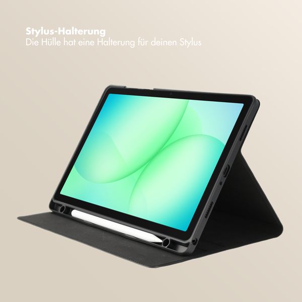 Selencia Sabi Klapphülle mit Leopardenmuster Samsung Galaxy Tab A11 Plus - Midnight Black