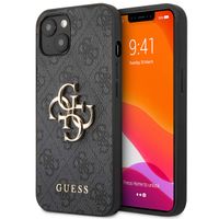 Guess 4G Metal Logo Back Cover für das iPhone 13 - Grau