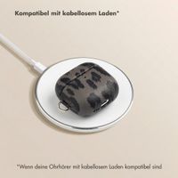 Selencia Sabi Hülle Panthermuster  Apple Airpods 4 - Midnight Black