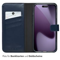 Selencia Echtleder Klapphülle Apple iPhone 17 Pro Max - Blau