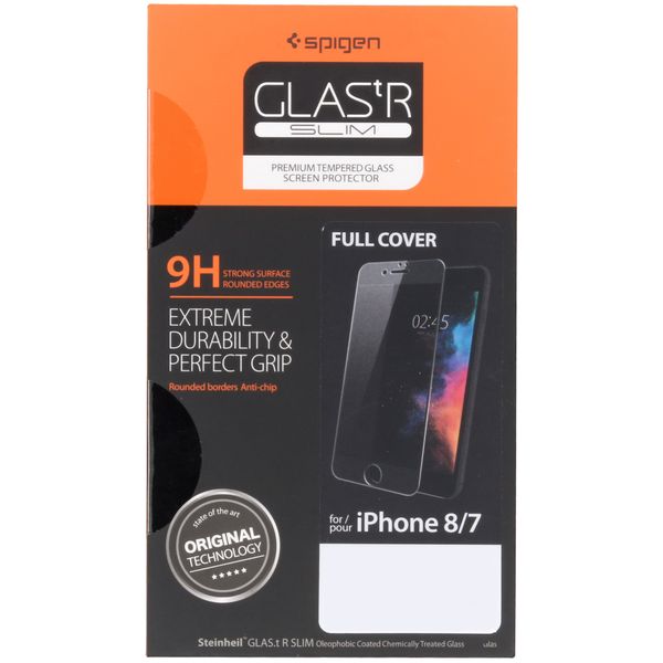 Spigen GLAStR Full Cover Screen Protector Schwarz für iPhone 8 / 7