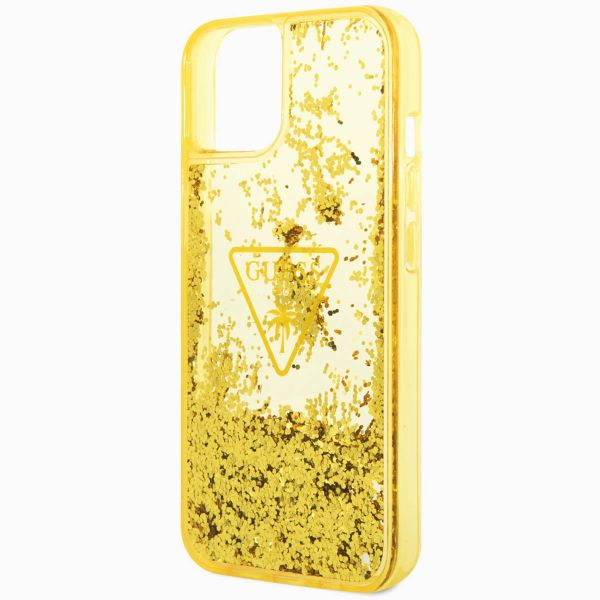 Guess Liquid Glitter Back Cover für das iPhone 14 - Gelb