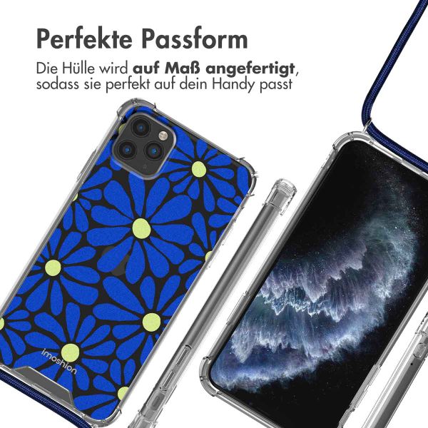 imoshion Design Hülle mit Band Apple iPhone 11 Pro - Cobalt Blue Flowers Connect