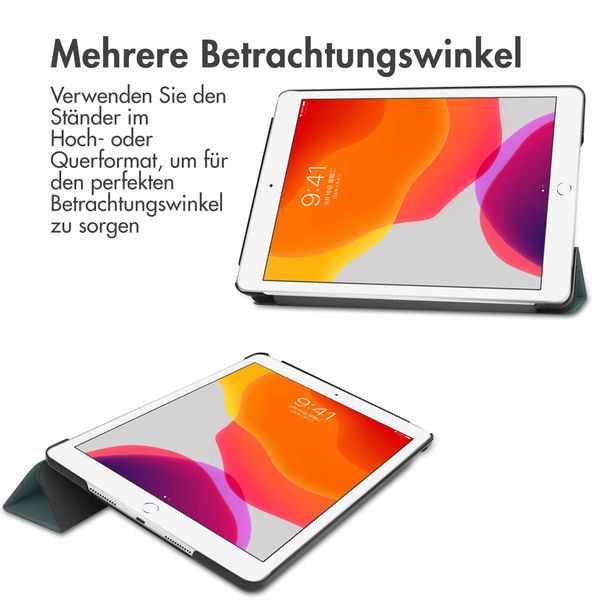 imoshion Trifold Klapphülle Apple iPad 9 (2021) 10.2 Zoll / iPad 8 (2020) 10.2 Zoll / iPad 7 (2019) 10.2 Zoll - Dunkelgrün