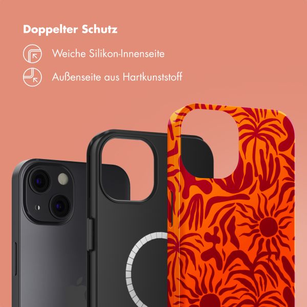 Selencia Vivid Tough Back Cover mit MagSafe für das iPhone 13 - Tropical Vibes Apricot