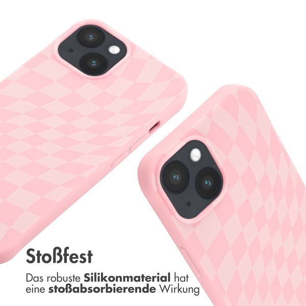 imoshion Silikonhülle design mit Band für das iPhone 14 - Retro Pink