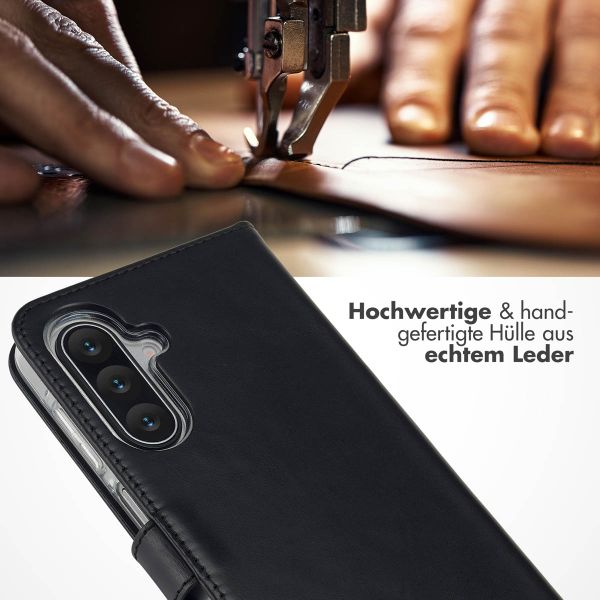 Selencia Echtleder Klapphülle Samsung Galaxy A17 - Schwarz