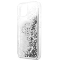 Guess 4G Logo Liquid Glitter Back Cover für das iPhone 13 Mini - Silver