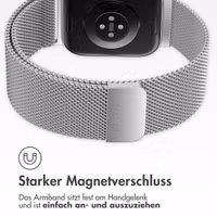 imoshion Magnetisches Milanaise Armband für Xiaomi Smart Band 9 / 8 Pro / Redmi Watch 6 / 5 / 4 - Silber