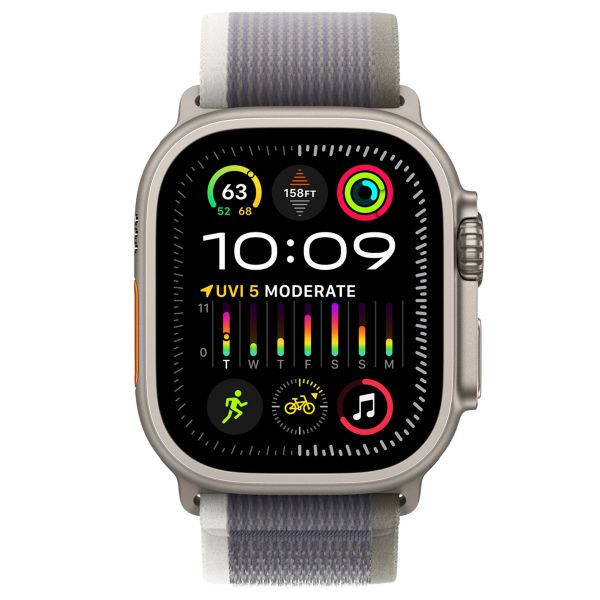 Apple Trail Loop Band für das Apple Watch Series 1-9 / SE / Ultra (2) - 42/44/45/49 mm - Größe M/L - Grün / Grau