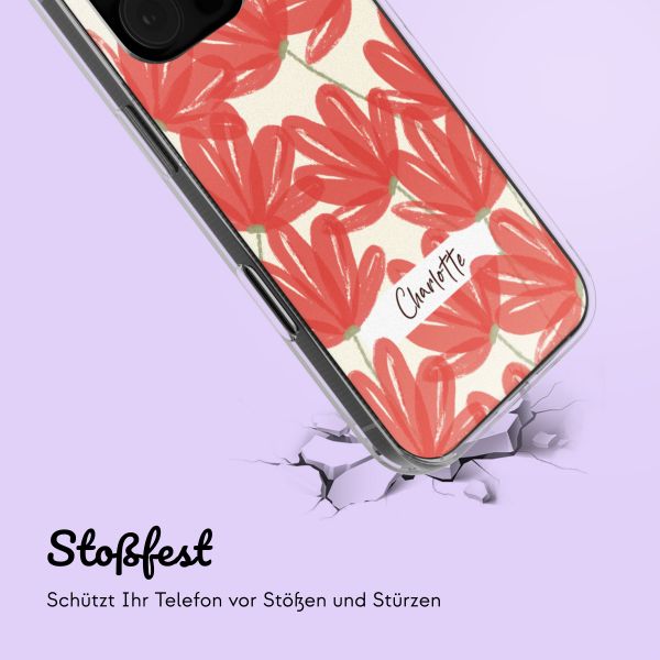 Personalisierte Hülle mit Blumen Apple iPhone 16 Pro Max - Transparent
