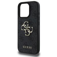 Guess 4G Metal Logo Back Cover für das iPhone 16 Pro - Schwarz