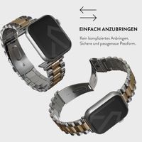 Burga Edelstahlarmband für das Apple Watch Series 1 bis 10 / SE / Ultra (2) (44/45/46/49 mm) - All eyes on me - Gold & Silber