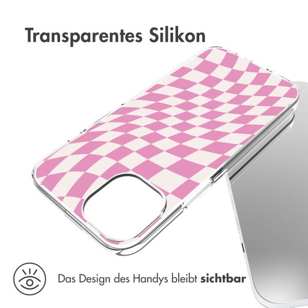 imoshion Design Hülle für das iPhone 14 - Retro Pink Check