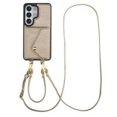 Selencia Sera HandyHülle mit Kordel und Umschlag-Kartenhalter Samsung Galaxy S26 Ultra - Champagne