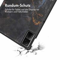 imoshion Design Trifold Klapphülle für das Xiaomi Redmi Pad SE - Black Marble