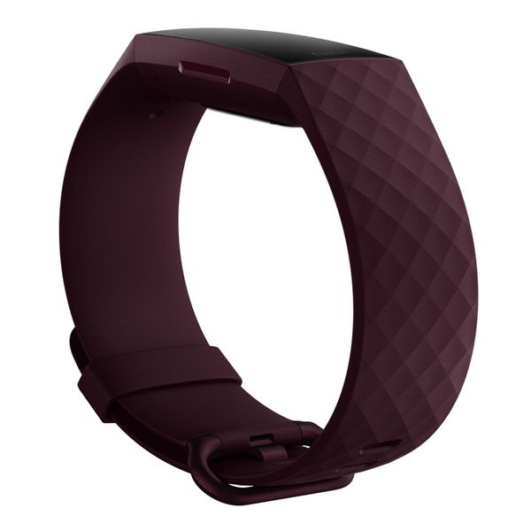 Fitbit Classic Silikonarmband für  Fitbit Charge 3 / 4 - Größe L - Rosewood
