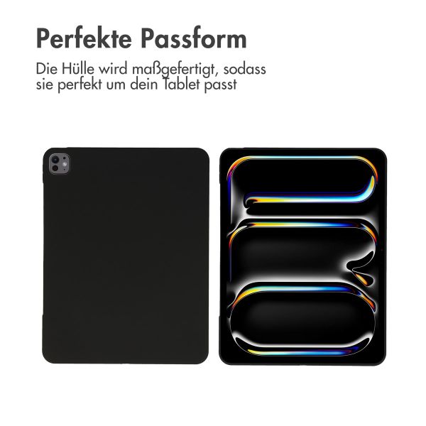 Accezz Liquid Silicone Back Cover mit Stifthalter Apple iPad Pro 13 (2024) M4 - Schwarz
