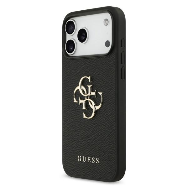 Guess Big 4G Logo Hülle Grained Apple iPhone 17 Pro - Schwarz