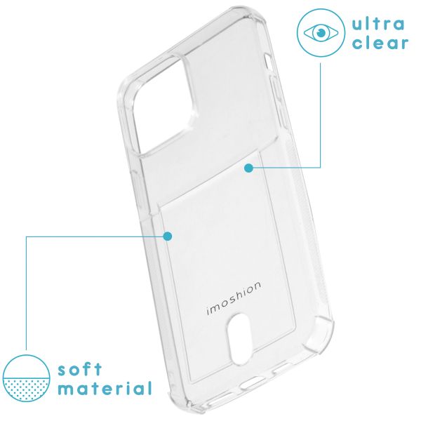 imoshion Soft Case Back Cover mit Kartenfach für das iPhone 13 Pro Max - Transparent