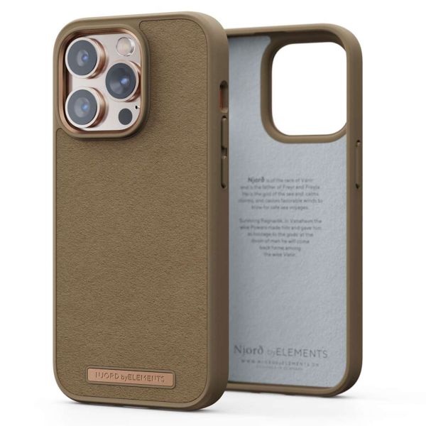 Njorð Collections Wildleder Comfort+ Case für das iPhone 14 Pro - Camel