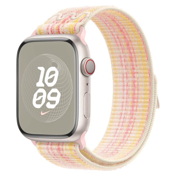 Apple Nike Sport Loop Band für die Apple Watch Series 1 bis 10 / SE / Ultra (2) (44/45/46/49 mm) - Starlight/Pink