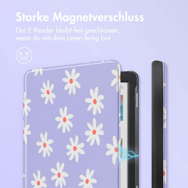 imoshion Design Slim Hard Case Sleepcover für das Kobo Clara Colour / Clara BW / Tolino Shine 5 / Shine Color - Flowers Distance