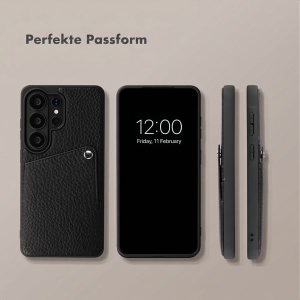 Selencia Riva Back Cover mit Kartenfach Samsung Galaxy S26 Ultra - Black