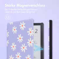 imoshion Design Slim Hard Case Klapphülle Pocketbook Touch Lux 5 / HD 3 / Basic Lux 4 / Vivlio Lux 5 - Flowers Distance