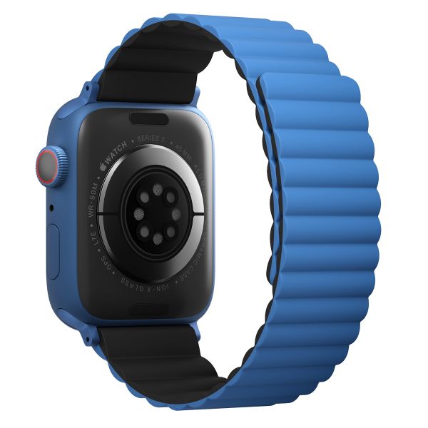 Uniq Revix doppelseitiges Armband für das  Apple Watch Series 1 t/m 11 / SE / Ultra (44/45/46/49 mm) - Caspian (Blue/Black)