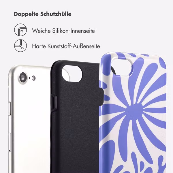 Selencia Vivid Back Cover Apple iPhone SE (2022 / 2020) / 8 / 7 / 6(s) - Modern Bloom Sapphire Blue