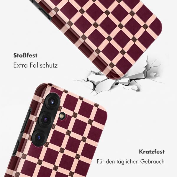 Selencia Vivid Back Cover Samsung Galaxy S25 - Check This Burgundy
