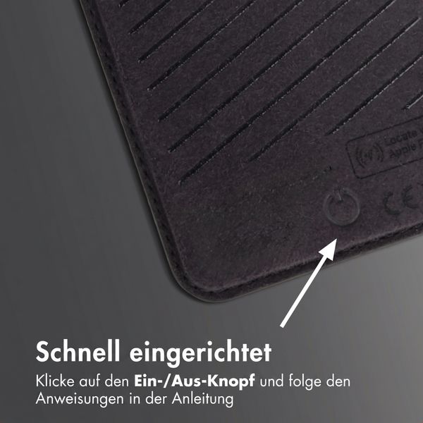 Accezz Magnetischer Lederkartenhalter - Geeignet für Apple Find My - Onyx Black