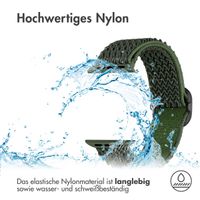 imoshion Elastische Nylonarmband für das Apple Watch Series 1-10 / SE / Ultra (2) - 42/44/45/46/49 mm - Dunkelgrün