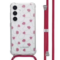 imoshion Design Hülle mit Band Samsung Galaxy S25 - Dusty Rose Connected Hearts